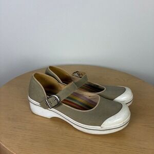 Dansko Mary Jane Canvas Platform Shoes Women's EU 39 Boho Comfort Support Clog